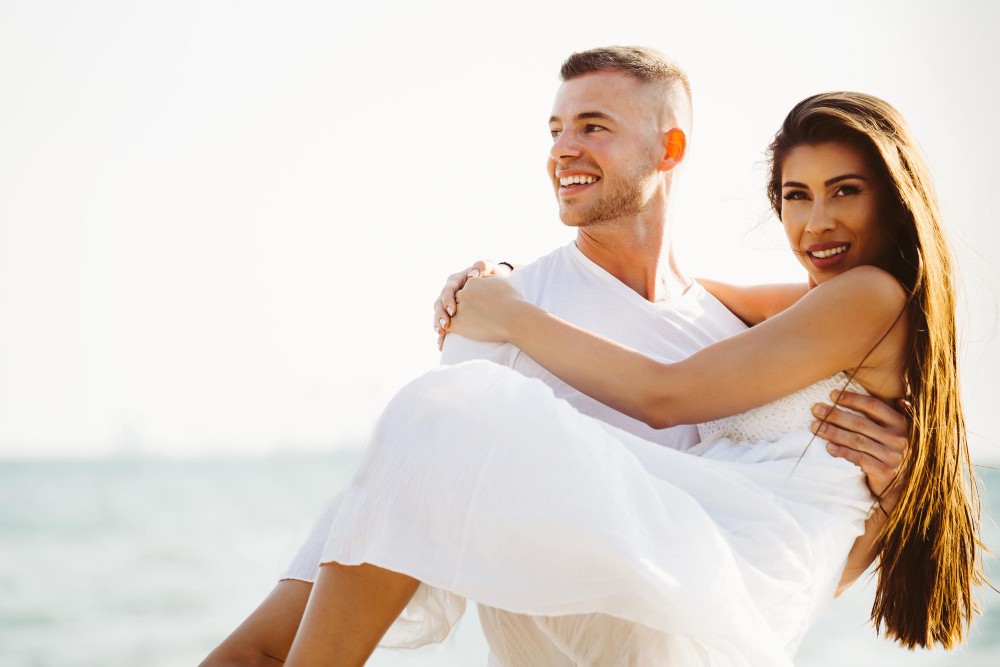 A younger man and an older woman enjoying a date